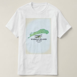 T-shirt Carte de l'île de Kiawah en Caroline du Sud aux Ét