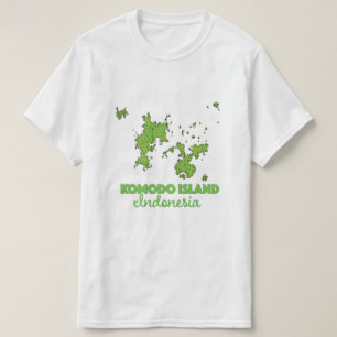 T-shirt Carte de l'île de Komodo Indonésie