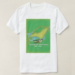 T-shirt Carte de l'île de Montréal Canada