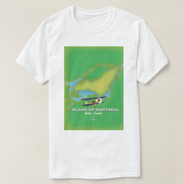 T-shirt Carte de l'île de Montréal Canada (Design devant)