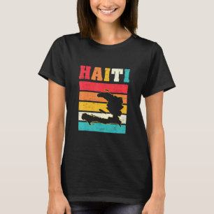 T-shirt Carte de l'île de Pride en Haïti drapeau américain