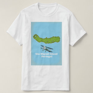 T-shirt Carte de l'île de São Miguel Portugal