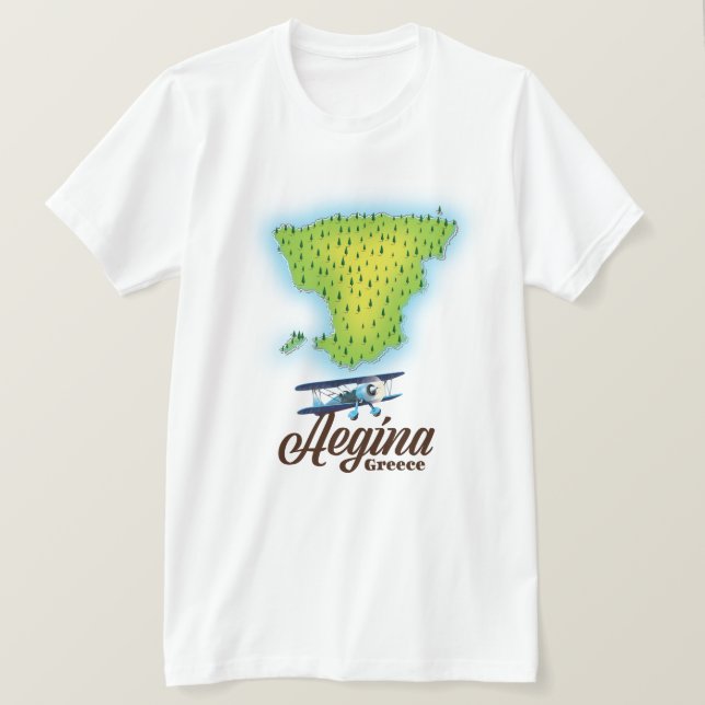 T-shirt Carte de l'île d'Égine Grèce (Design devant)