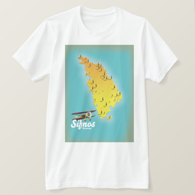 T-Shirt carte de l'île grecque de Samos (Design devant)