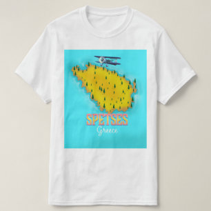 T-shirt Carte de l'île grecque Spetes poster de voyage