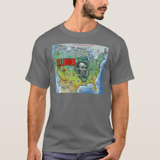 T-shirt Carte de l'Illinois USA