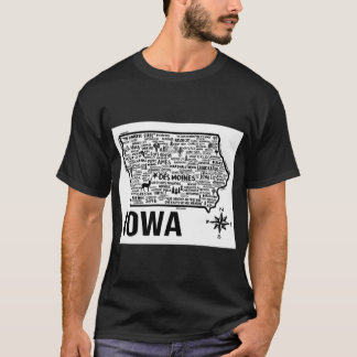 T-shirt Carte de l'Iowa surdimensionnée