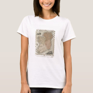 T-shirt Carte de l'Irlande, publiée c.1850 (coloré à la ma