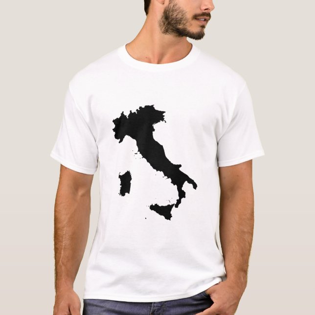 T-shirt Carte de l'Italie en forme (Devant)