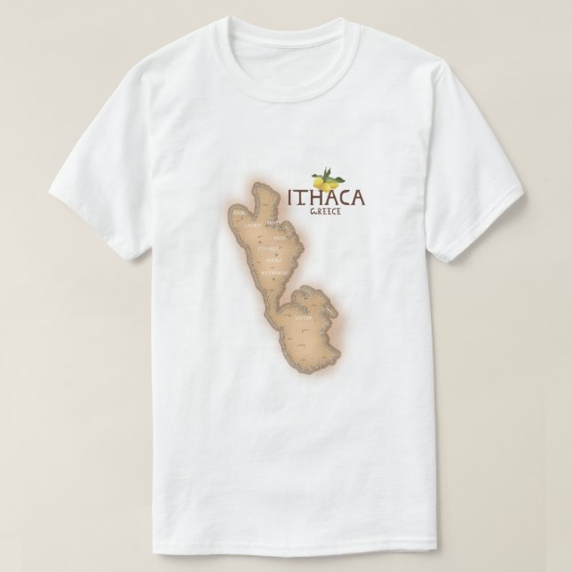 T-shirt carte de l'ithaque grèce (Design devant)