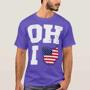 T-shirt Carte de l'Ohio État États-Unis Drapeau