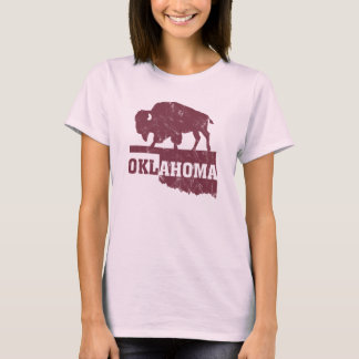 T-shirt Carte de l'Oklahoma en contour du pays des buffles
