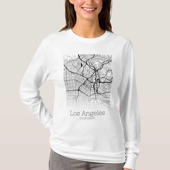 T-shirt Carte de Los Angeles (Devant)