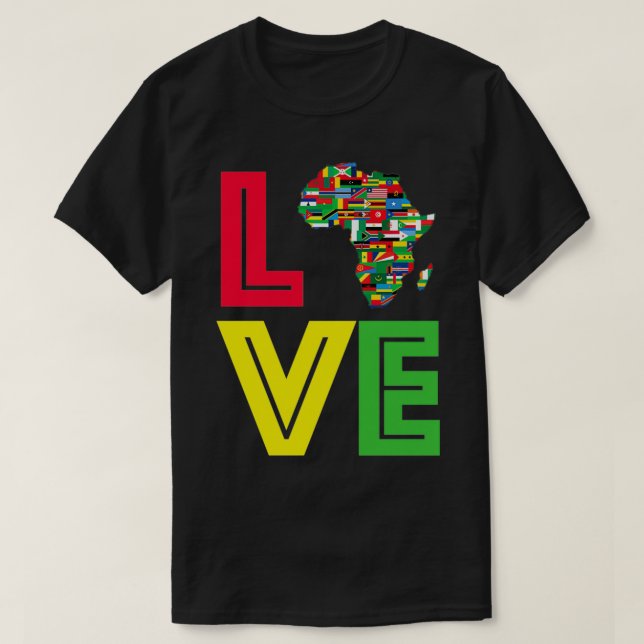 T-shirt Carte de Love Motherland Africa (Design devant)