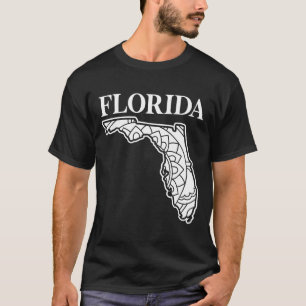 T-shirt Carte de mandala de l'état de Floride, Fabriqué en