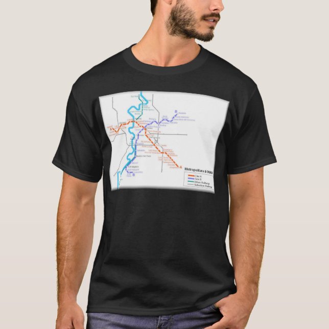 T-shirt Carte de métro de Roma (Devant)