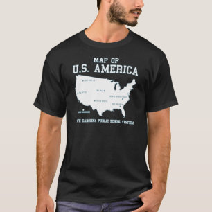 T-shirt Carte de Mlle la Caroline du Sud des USA Amérique