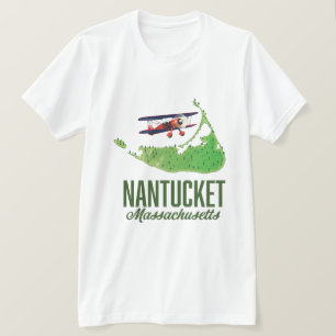 T-shirt Carte de Nantucket Massachusetts