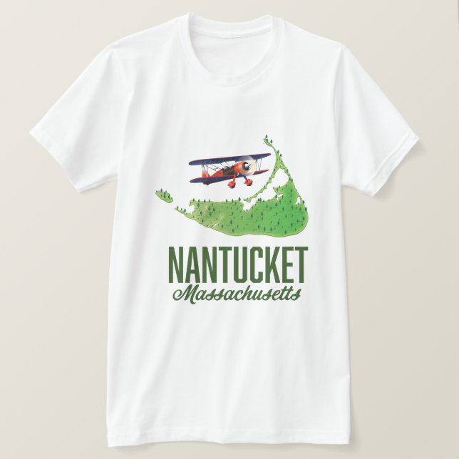 T-shirt Carte de Nantucket Massachusetts (Design devant)