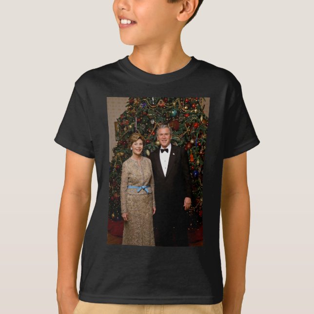 T-shirt Carte de Noël du président américain George Bush (Devant)