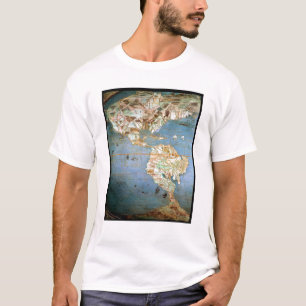 T-shirt Carte de nord et de l'Amérique du Sud