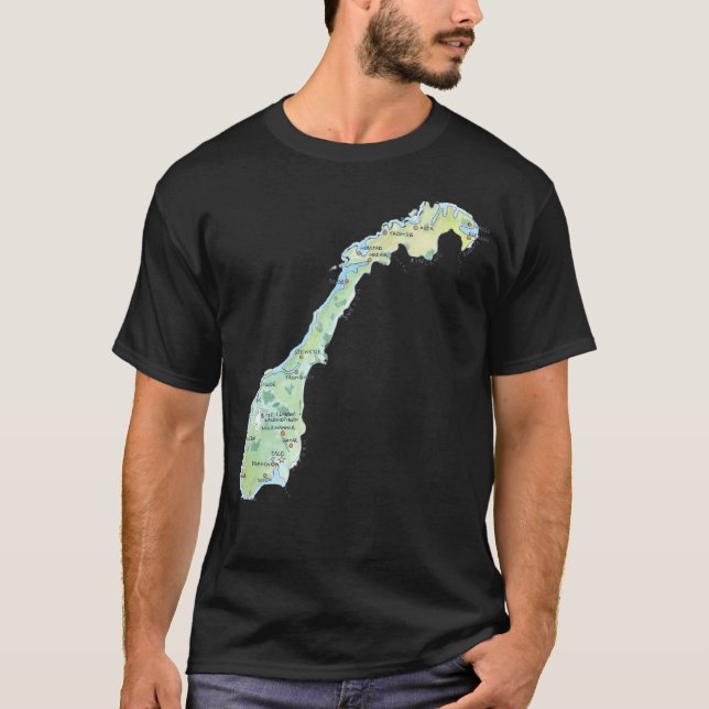 T-shirt Carte de Norvège (Devant)