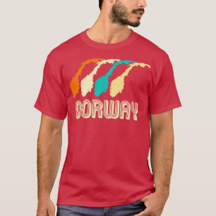 T-shirt Carte de Norvège rétro2