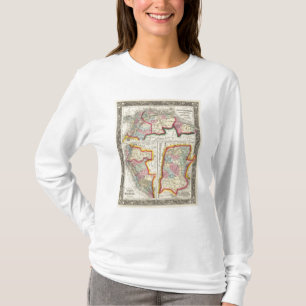 T-shirt Carte de nouveaux Grenade, Venezuela, et Guyane
