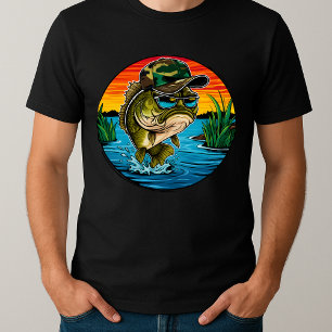 T-shirt Carte de pêche vintage pour cadeau papa