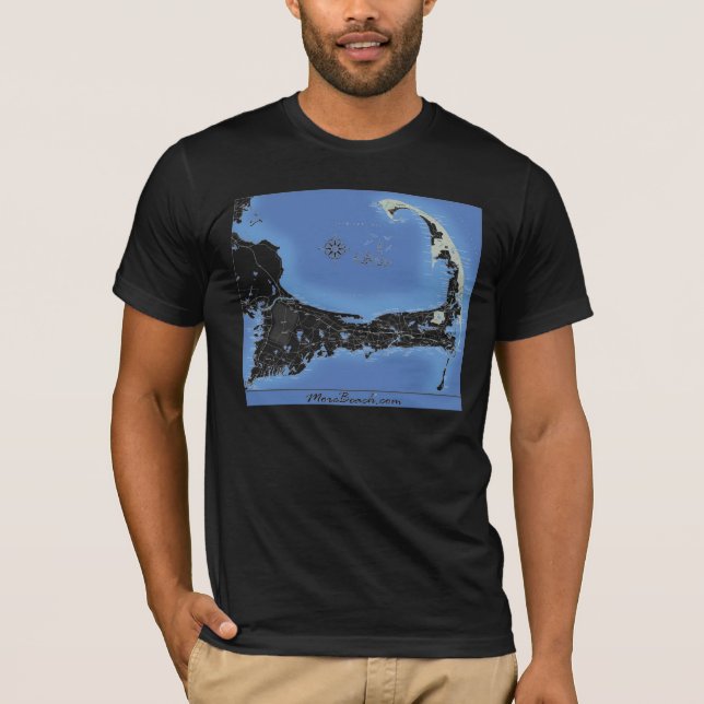 T-shirt Carte de plages de Cape Cod (Devant)