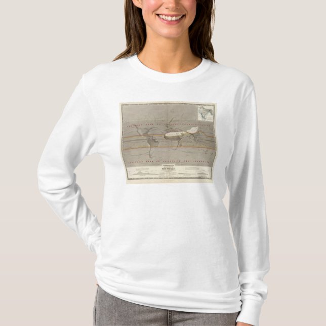 T-shirt Carte de pluie de Hyetographic (Devant)