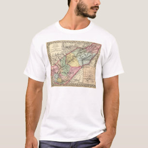 T-shirt Carte de Pocohontas, comtés de Greenbrier