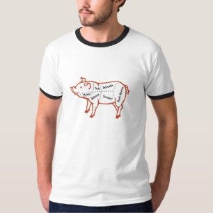 T-shirt Carte de porc délicieux