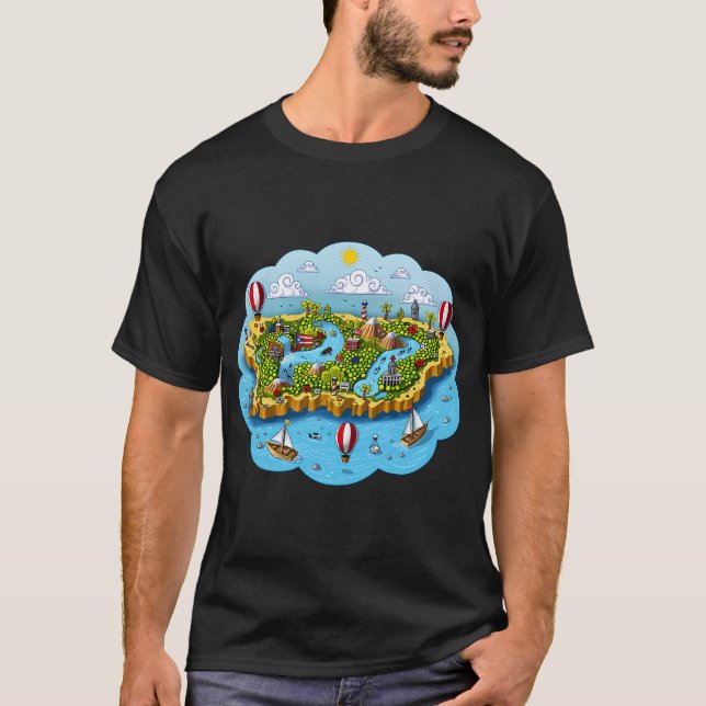 T-shirt Carte de Porto Rico (Devant)