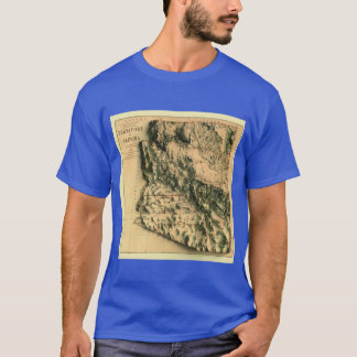 T-shirt Carte de relief d'Arizona 1876 rendue numériquemen