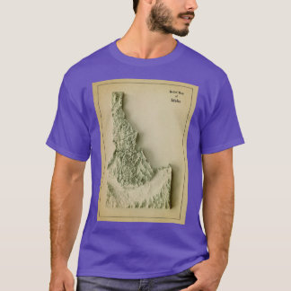 T-shirt Carte de relief de l'Idaho 3D rendue numériquement