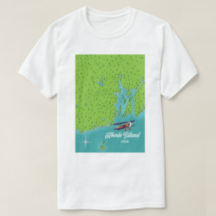 T-shirt carte de Rhode Island États-Unis