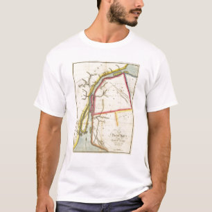 T-shirt Carte de Rivière Détroit et de pays limitrophe