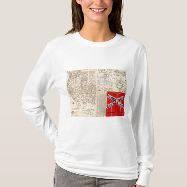 T-shirt Carte de route de l'Orégon (Devant)