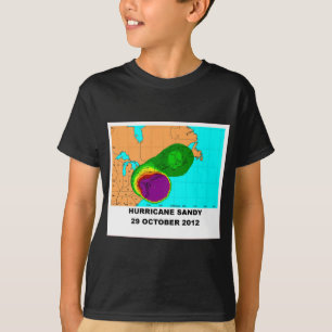 T-shirt Carte de Sandy d'ouragan le 29 octobre 2012