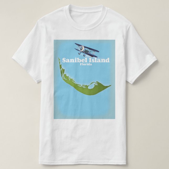 T-shirt Carte de Sanibel Island Floride (Design devant)
