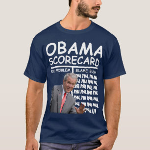 T-shirt Carte de score d'Obama - blâme Bush