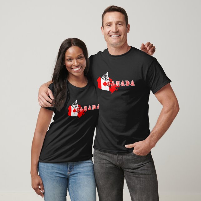 T-shirt Carte de script Canada simple moderne (Unisexe)