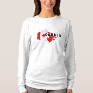 T-shirt Carte de script Canada simple moderne
