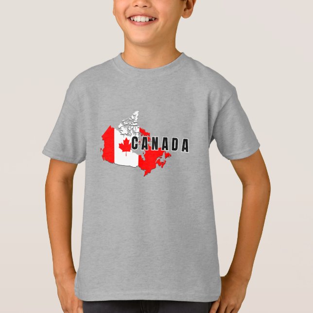 T-shirt Carte de script Canada simple moderne (Devant)