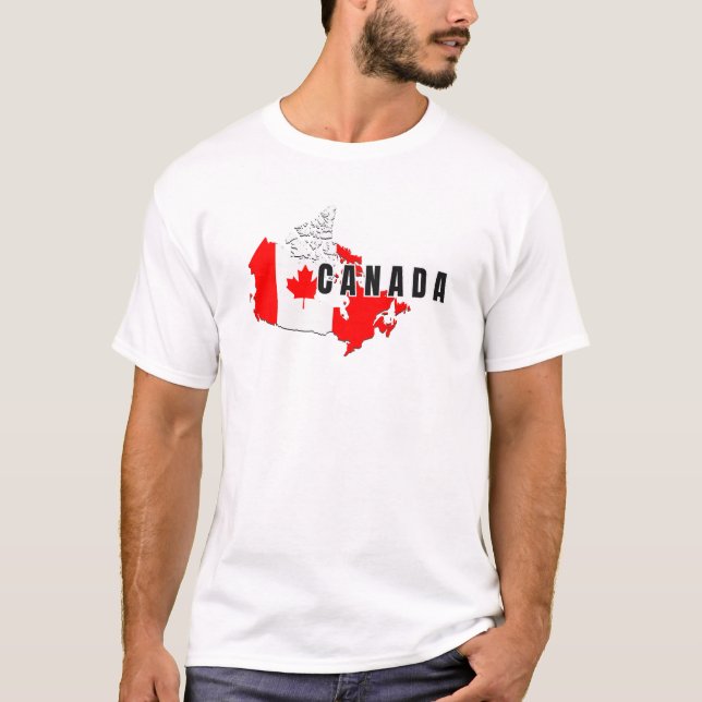 T-shirt Carte de script Canada simple moderne (Devant)