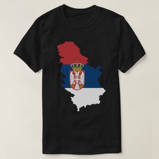 T-shirt Carte de Serbie avec Drapeau (Design devant)