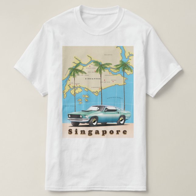 T-shirt carte de Singapour (Design devant)