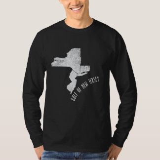 T-shirt Carte de souvenir du Golfe du New Jersey Funny Tri