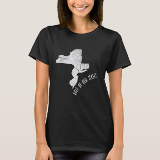 T-shirt Carte de souvenir du Golfe du New Jersey Funny Tri
